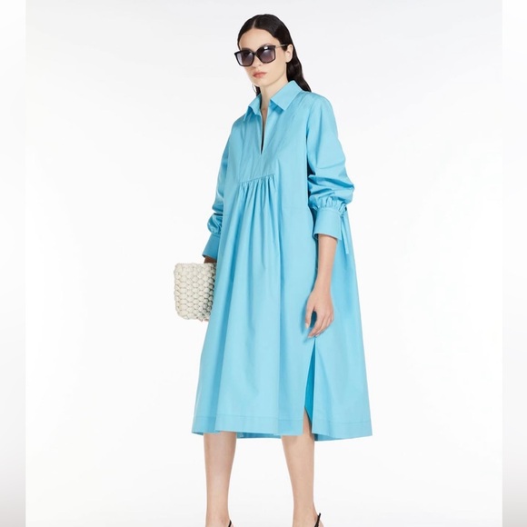 MaxMara Dresses & Skirts - NWT MAX MARA Poplin Midi Dress Size:Medium US6 Light Blue Spring/Summer/Vacation